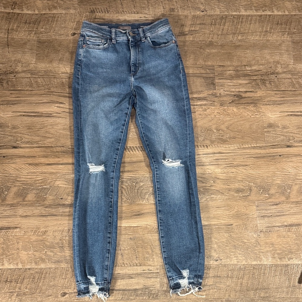 DL1961 “Farrow Skinny” Women's Distressed Skinny Blue Jeans - Size 26